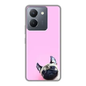 Бампер для VIVO Y36 с картинкой "Песики" (Собака на розовом)
