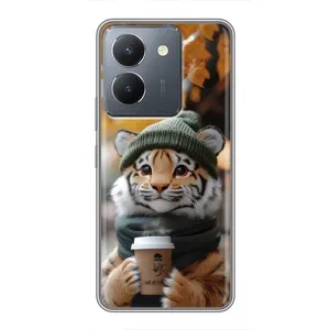Печатный чехол «Зверята с кофе» для VIVO Y36 (Тигр с кофе)