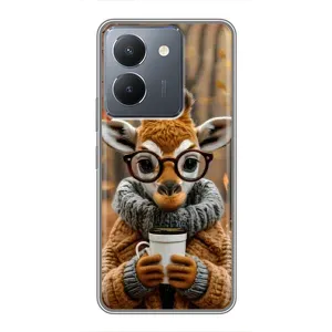 Печатный чехол «Зверята с кофе» для VIVO Y36 (Жираф с кофе)