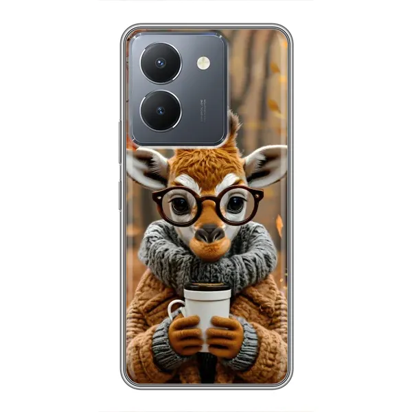 Чехол с рисунком «Жираф с кофе» для Vivo Y36 Чехол с рисунком «Жираф с кофе» для Vivo Y36