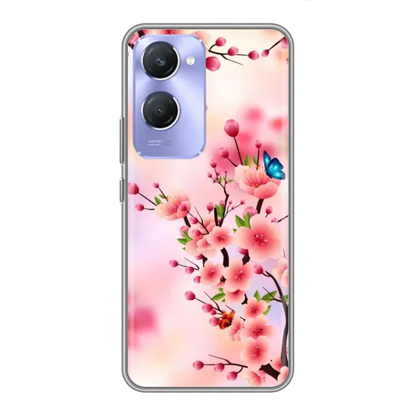Чехол с рисунком «Бабочки на сакуре» для Vivo Y36c