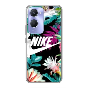 Силиконовый Чехол на Vivo Y36c с картинкой Nike (Цветочный Nike)
