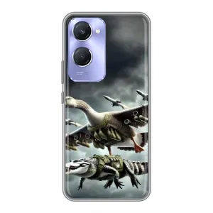 Чехол с мемами тралалело тралала для Vivo Y36c (Гусини и крокодило)