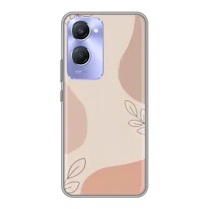 Чехол цветочный дизайн для Vivo Y36c (Коричневый фон)