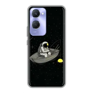Силиконовый Чехол с принтом "Космонавты" на Vivo Y36c (Космонавт на рыбалке)