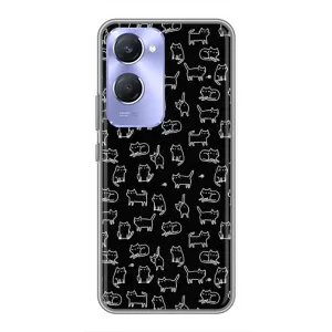 Чохол на тематику: Коти для Vivo Y36c (Котики на чорному)