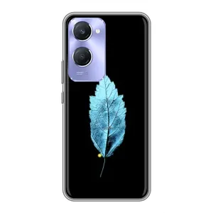 Чохол з картинками на чорному фоні для Vivo Y36c (Листя)