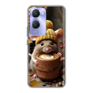 Друкований чохол 'Звірята з кавою' для Vivo Y36c (Мишка з кавою)