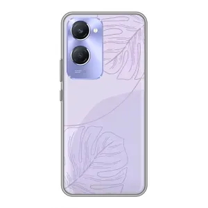 Чехол цветочный дизайн для Vivo Y36c (Монстера фиолетовая)