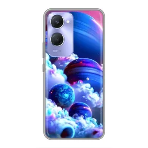 Чехлы КОСМОС для Vivo Y36c (Синие планеты)