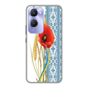 Силиконовый Чехол на Vivo Y36c с картинкой Вышиванки (Вышиванка с цветком)