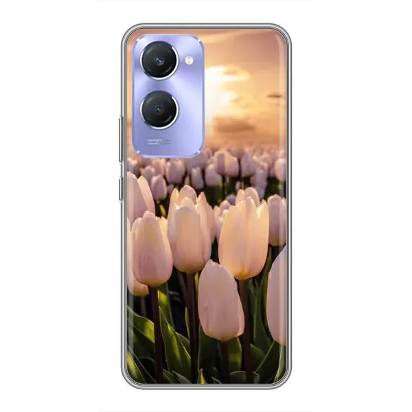 Чехол с рисунком «Закат с цветами» для Vivo Y36c