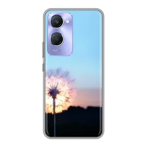 Силиконовый Чехол с одуванчиками на Vivo Y36c (Закат с одуванчиком)