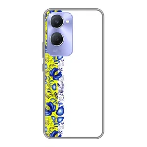 Силиконовый Чехол на Vivo Y36c с картинкой Вышиванки (Желто-синяя вышиванка)
