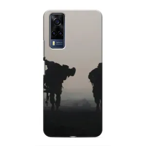 Чехлы на военную тематику для Vivo Y51 (2020) (Бой солдат)