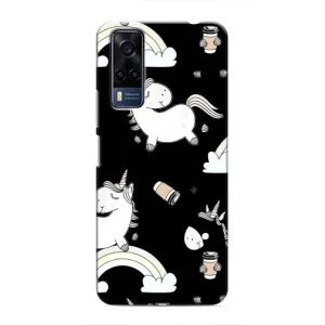 Чехол Unicorn на Vivo Y51 (2020) (Единорог с кофе)