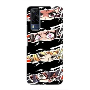 Силиконовые чехлы с глазами Anime для Виво У51 (2020) (Глаза на чорном)