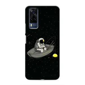 Силіконовый Чохол з принтом "Космонавти" на Vivo Y51 (2020) (Космонавт на рибалці)