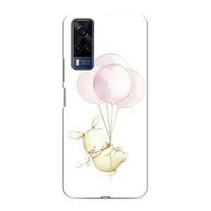 Силиконовый бампер с картинкой животных для Vivo Y51 (2020) (Кролик и шарики)