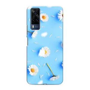 Чохол з Квітами для Vivo Y51 (2020) (ромашки на блакитному)