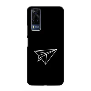 Чехол с картинками на черном фоне для Vivo Y51 (2020) (Самолетик)