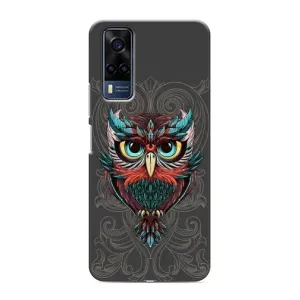 Чехлы с принтом СОВЫ для Vivo Y51 (2020) (Сова на сером)