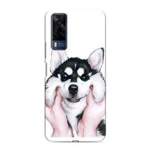 Бампер для Vivo Y51 (2020) с картинкой "Песики" (Собака Хаски)