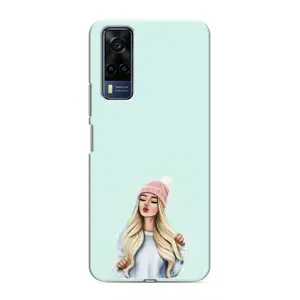 Силіконовый Чохол на Vivo Y51 (2020) з картинкой Модных девушек (В шапці)