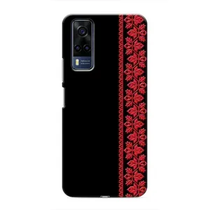 Силиконовый Чехол на Vivo Y51 (2020) с картинкой Вышиванки (Вышиванка на черном)
