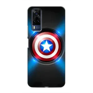 Чехол с Щитом Капитана Америки на Vivo Y51 (2020) (Яркий Щит Капитана)