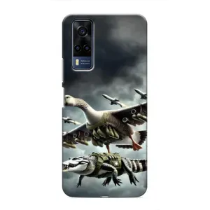Чехол с мемами тралалело тралала для VIVO Y53S (Гусини и крокодило)