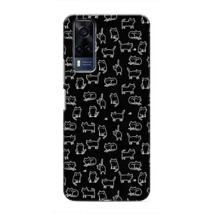 Чехол на тематику: Коты для Vivo Y53S (Котики на черном)