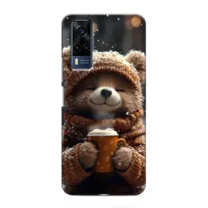 Печатный чехол «Зверята с кофе» для VIVO Y53S (Медвежонок с кофе)