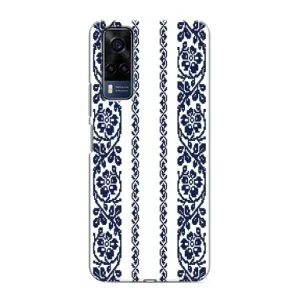 Силиконовый Чехол на VIVO Y53S с картинкой Вышиванки (Синяя вышиванка)