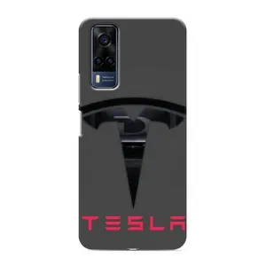 Силиконовый бампер с картинкой машины на VIVO Y53S (Logo TESLA)