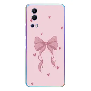 Чехол банты для Vivo Y72 (Бант на розовом)