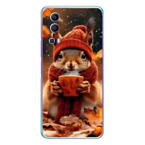 Друкований чохол 'Звірята з кавою' для Vivo Y72 (Білка з кавою)