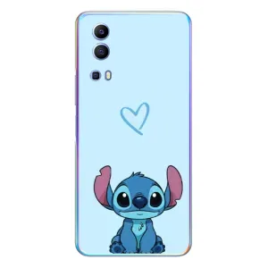 Чехол с рисунком Стич для Vivo Y72 (Голубой Стич)