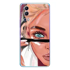 Силиконовый Чехол на Vivo Y72 с картинкой Стильных Девушек (Девушка и ресницы)
