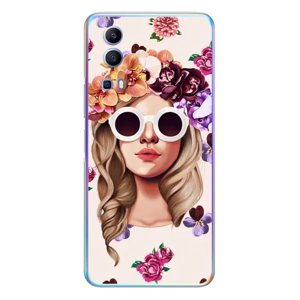 Чехол с рисунком «Девушка в очках» для Vivo Y72
