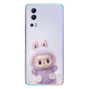 Чохол з принтом Лабубу для Vivo Y72 (Фіолетовий Лабубу)