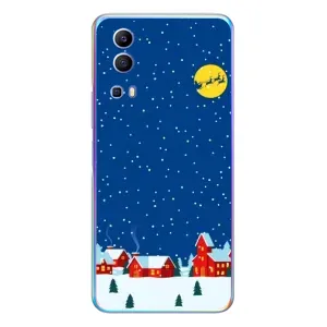 Силиконовый бампер на рождество для Vivo Y72 (Город в снегу)