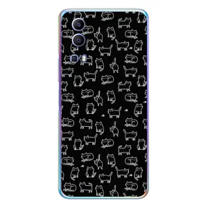 Чохол на тематику: Коти для Vivo Y72 (Котики на чорному)