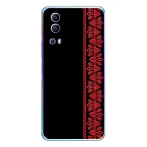 Силиконовый Чехол на Vivo Y72 (Красная Вышиванка)