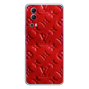 Текстурный Чехол Louis Vuitton для Виво У72 (Красный ЛВ)