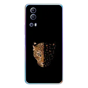 Чехол с леопардовым принтом на Vivo Y72 (Леопард на черном)