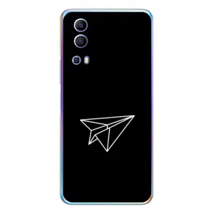 Чехол с картинками на черном фоне для Vivo Y72 (Самолетик)