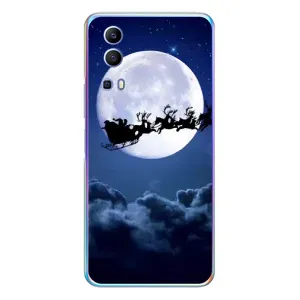 Чехол Санта Клаус для Vivo Y72 (Санта - луна)