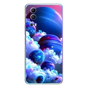 Чехлы КОСМОС для Vivo Y72 (Синие планеты)