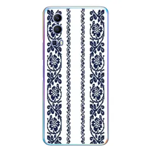 Силиконовый Чехол на Vivo Y72 с картинкой Вышиванки (Синяя вышиванка)
